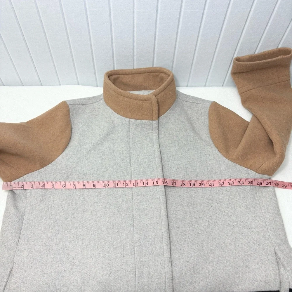 J.Crew Colorblock City Coat Wool Blend  Gray Brown Black Size‎ 22